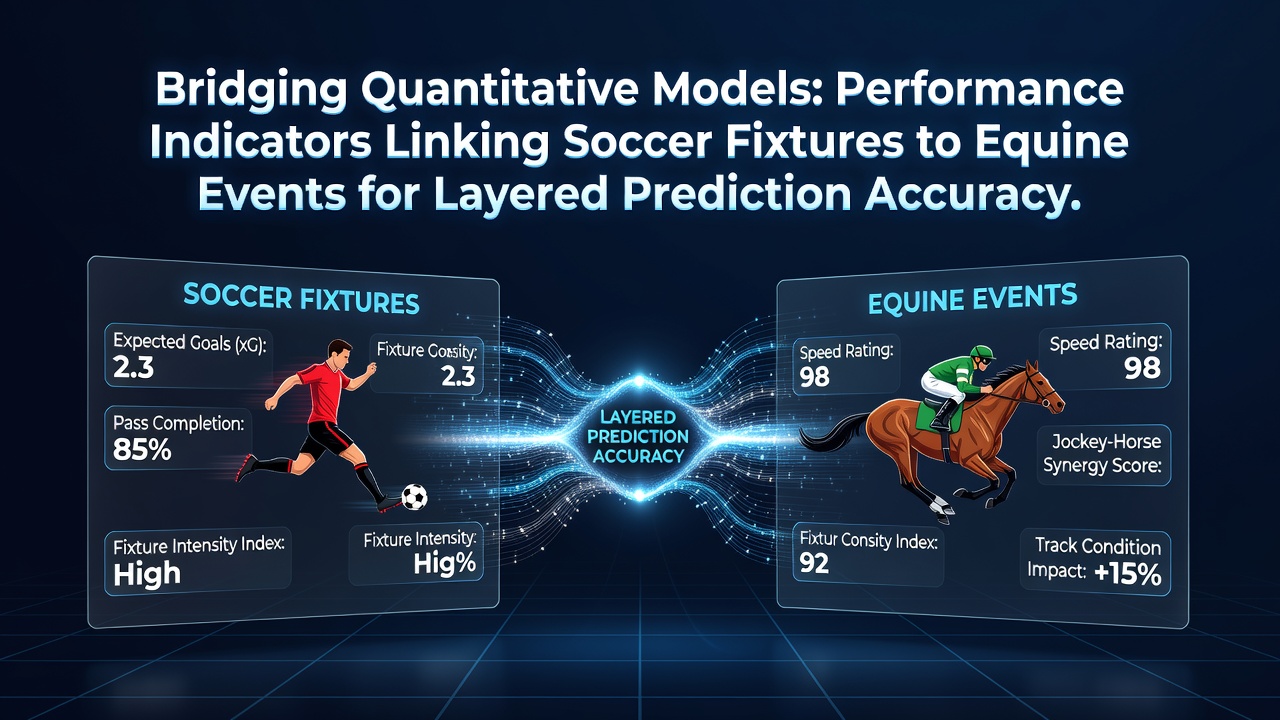 Quantitative models overlaying soccer pitch statistics with horse racing track data for prediction layers