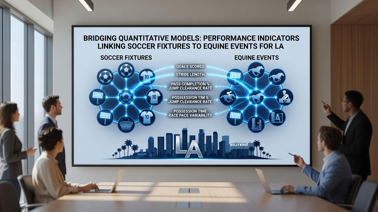Layered prediction interface showing combined soccer and horse racing performance indicators