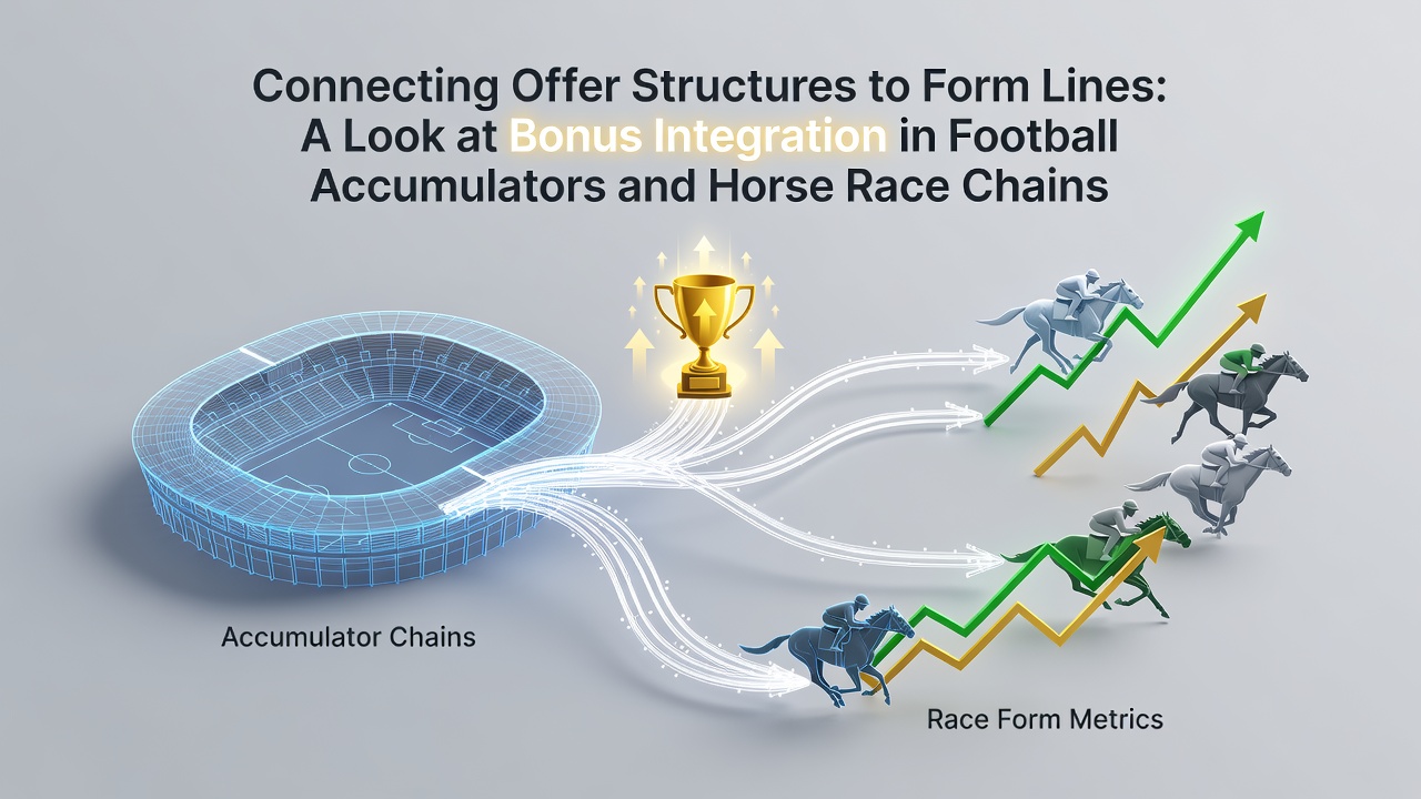 Diagram showing how bonus offers link football accumulators with horse racing chains through structured reward pathways