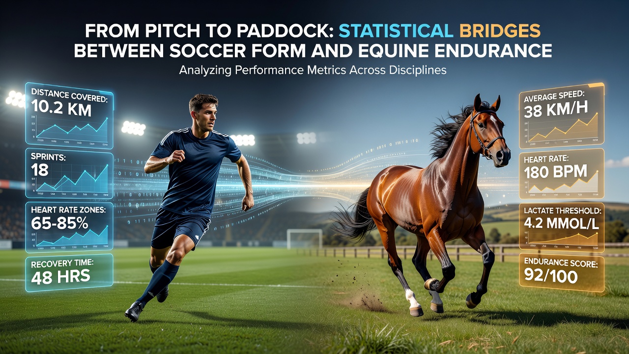 Data visualization comparing soccer player heatmaps with horse endurance curves from recent competitions