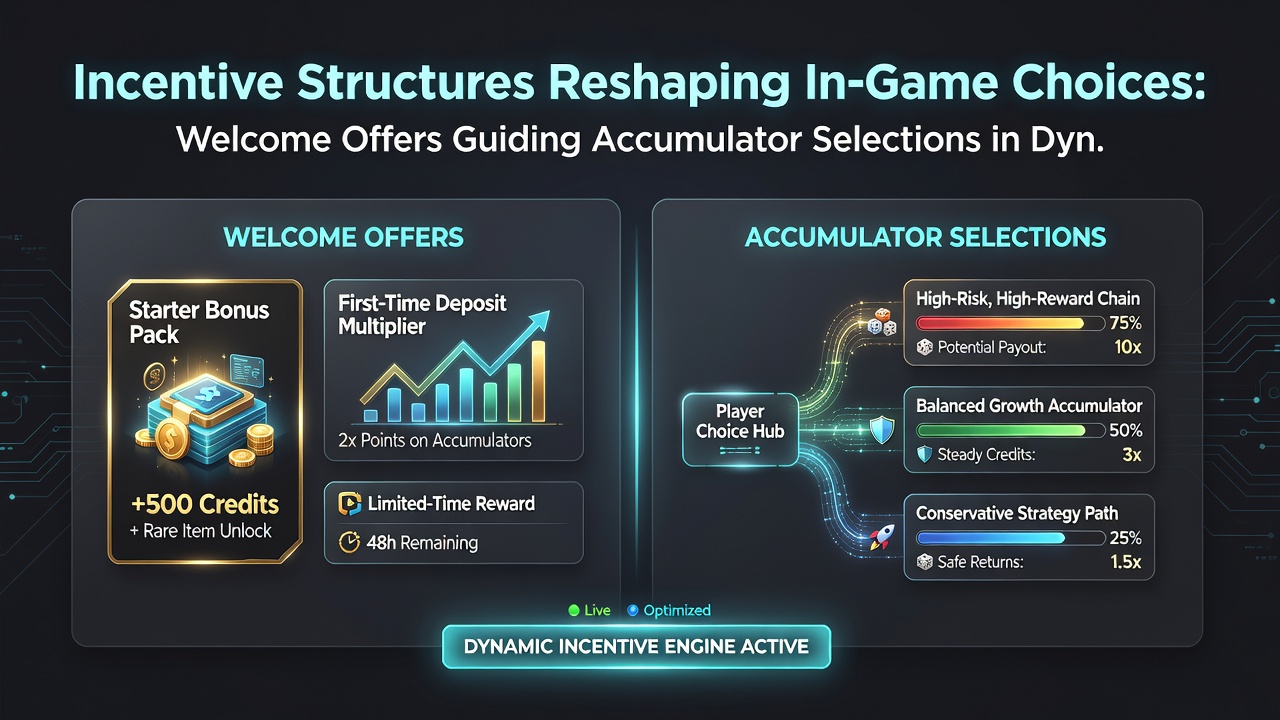 Data visualization showing how welcome incentives guide accumulator selections across live match environments in 2026