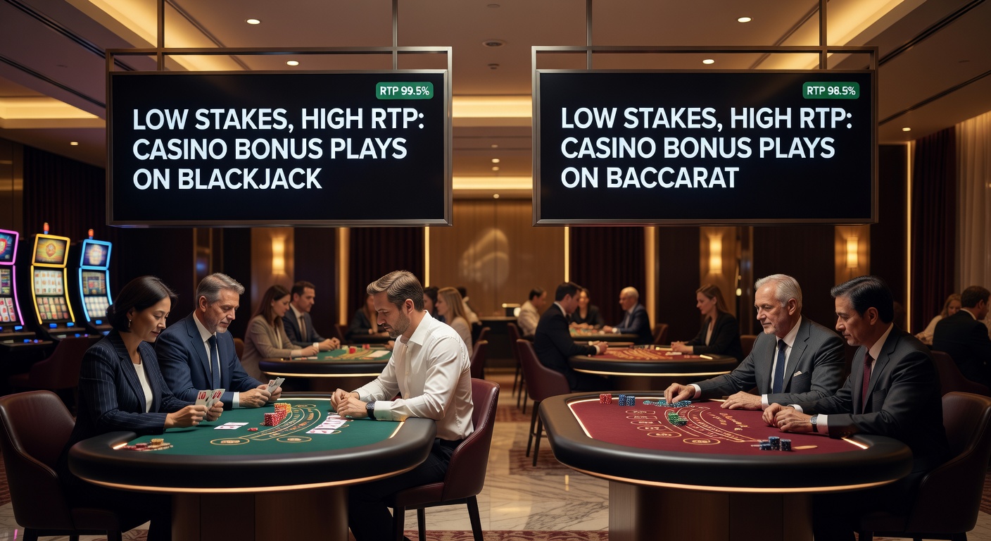 Close-up of a blackjack table wth minimal chip stacks emphasizing low-stake bonus plays
