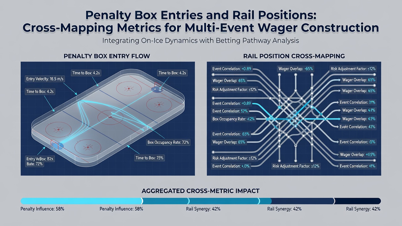 Detailed chart showing cross-mapped metrics between soccer penalty area entries and horse racing inside-rail advantages during a sample multi-event betting window
